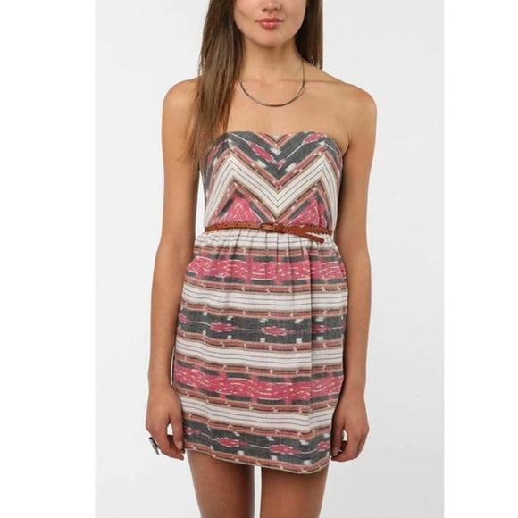 Staring At Stars Aztec Print Strapless Mini Dress - Picture 1 of 12